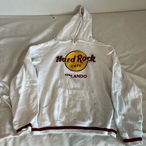 Hard Rock Cafe White Hoodie with Logo